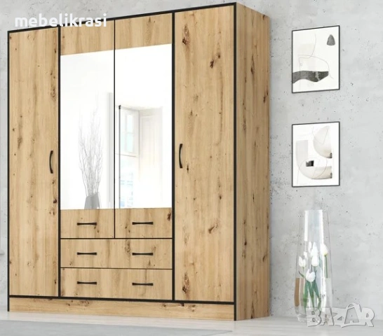 Спалня "Лайт" с чекмеджета,нощни шкафчета, ракла  и надстройка., снимка 8 - Спални и легла - 38615389