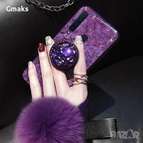 Луксозен кейс с камъни и холдър Huawei P40 Pro и P40 Lite 5G