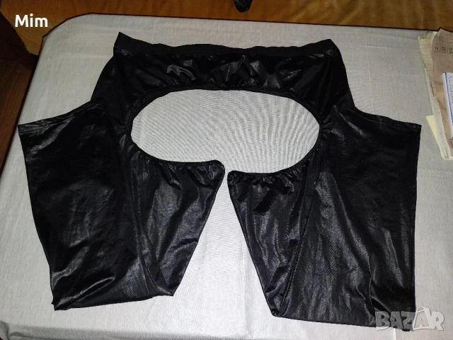 VENUS 52/54 Черен еластичен панталон с отворено чатал / клубно облекло / , снимка 5 - Гащеризони - 51174338