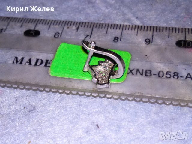 СКЪПОЦЕННА СРЕБЪРНА АРТ ОБЕЦА СРЕБРО 925 с БЯЛА ПОЗЛАТА и ИСКРЯЩИ ФАСЕТИРАНИ ЦИРКОНИ 38233, снимка 5 - Обеци - 40940734