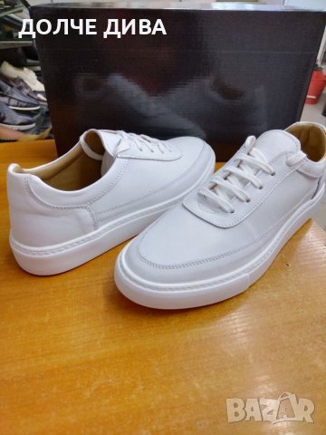 ПРОМОЦИЯ-Мъжки обувки / кецове/ естествена кожа бяли, снимка 6 - Кецове - 40852710