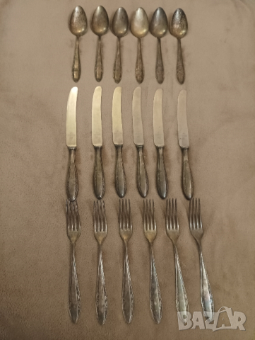 Стари прибори за хранене, посребрени. , снимка 10 - Антикварни и старинни предмети - 44509695