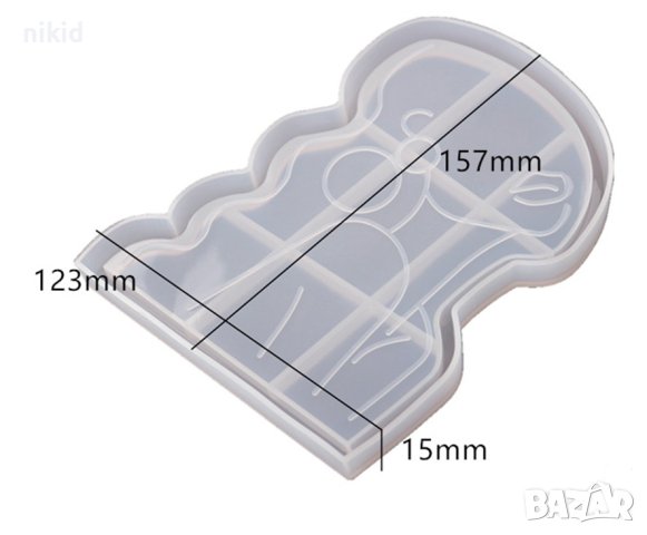 Жена дамско лице с обеца абстракно силиконов молд форма поднос поставка основа фондан гипс смола , снимка 3 - Форми - 41830373