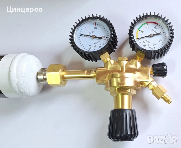 Азот 1л. Бутилка еднократна, адаптер, регулатор 16bar; 30bar; 50bar, накрайник клима, снимка 2 - Други машини и части - 52627459