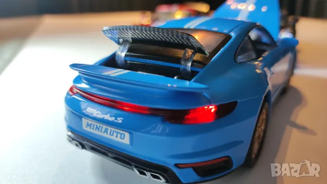 Метални колички Порше 911 (Porche 911 Turbo S), спортен тунинг, мащаб 1:32, снимка 6 - Коли, камиони, мотори, писти - 48784902