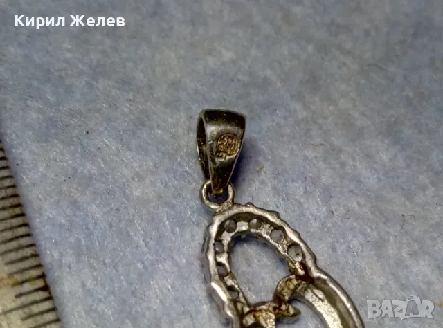 РАЗКОШЕН СКЪПОЦЕНЕН СРЕБЪРЕН МЕДАЛЬОН СРЕБРО 925 с БЯЛА ПОЗЛАТА ФАСЕТИРАН МОЙСАТИН и ЦИРКОНИ 19417, снимка 6 - Колиета, медальони, синджири - 49682618