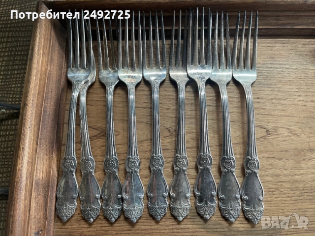 Руски столови прибори посребрени, 3 модела, снимка 9 - Антикварни и старинни предмети - 39674833