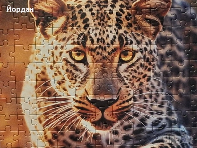 Картина-пъзел с Леопард в стилна рамка - 500 части, уникален декор