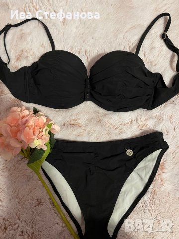 Нов черен класически бански изчистен модел половинки горнище и долнище сет от две части комплект , снимка 8 - Бански костюми - 38820546