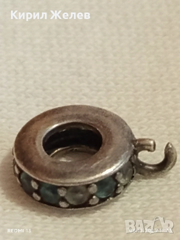 Сребърна висулка талисман PANDORA със сини камъни 50464, снимка 6 - Колиета, медальони, синджири - 52687465
