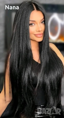 Черни треси екстеншън синтетичен косъм. Дължина 60см,грамаж 100гр. Цена за 1 брой треса 40лв., снимка 9 - Дамски - 48498680