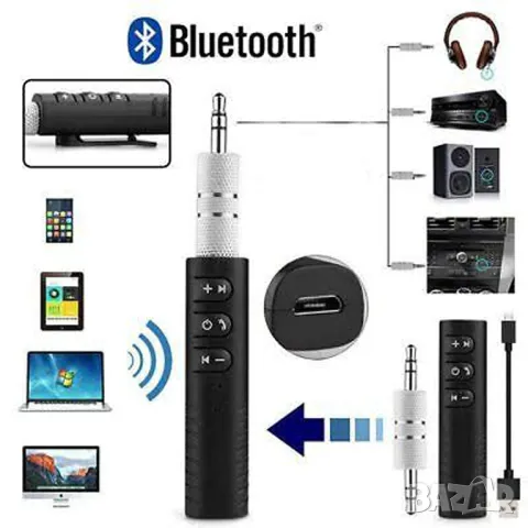 Универсален 3,5 мм Bluetooth за кола с микрофон, снимка 2 - Други - 47976561