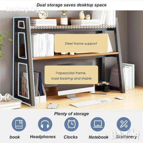 Етажерка/органайзер за бюро FPIGSHS 75 см, снимка 7 - Етажерки - 52352363