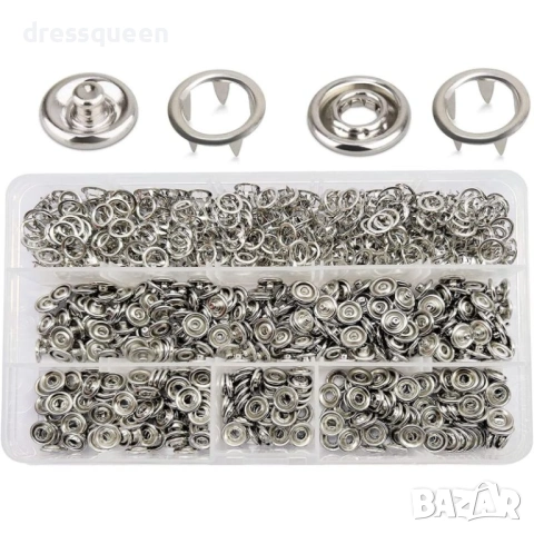 4879 Висококачествени Тик-Так Копчета от Неръждаема Стомана – Сребрист Никел за Ръчна Изработка