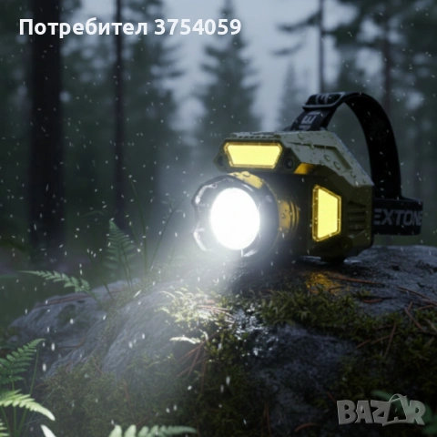 Акумулаторен LED челник HX-917S със сензор за движение, Type-C зареждане и батерия 18650