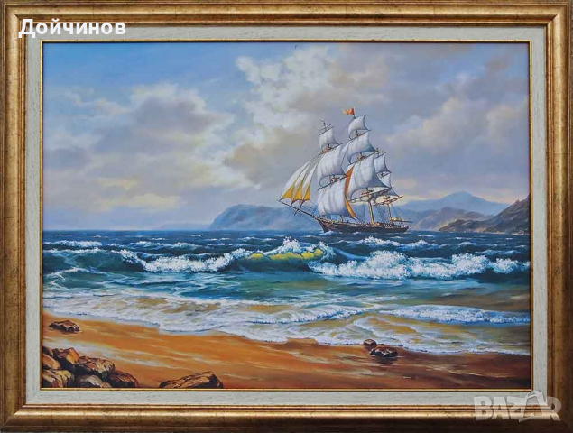 ”Лунна нощ”, морски пейзаж, картина, снимка 18 - Картини - 32253661