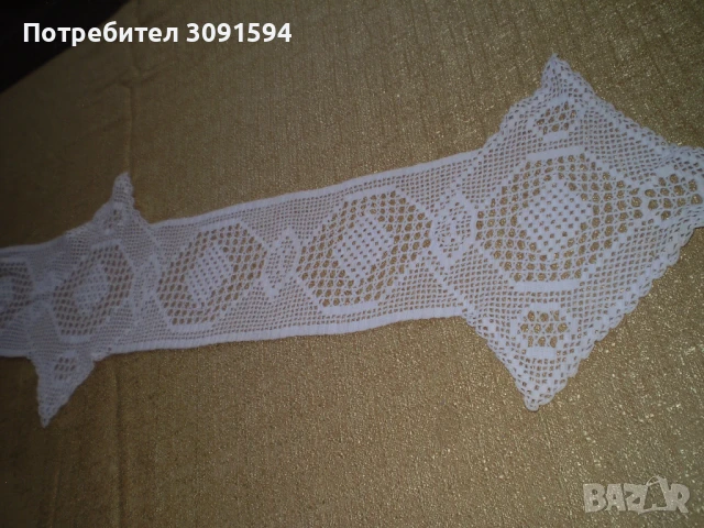 Винтидж плетена на една кука дантела от 30-те години на миналия век, продълговата покривка за маса, , снимка 8 - Покривки за маси - 50959404