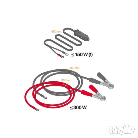 Монофазен токов инвертор Osram POWERinvert 300 12V DC към 230V AC, 300W, 2.1A USB, с един контакт, снимка 4 - Аксесоари и консумативи - 51060842