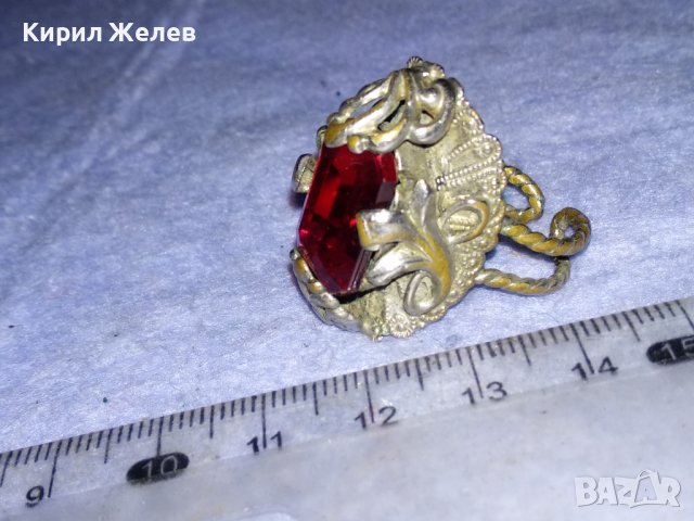 СТАРИНЕН МАЙСТОРСКИ СКЪПОЦЕНЕН АР НУВО ПОСРЕБРЕН ПРЪСТЕН с ГОЛЯМ ЮВЕЛИРНО ФАСЕТИРАН ГРАНАТ 37140, снимка 11 - Антикварни и старинни предмети - 40555141