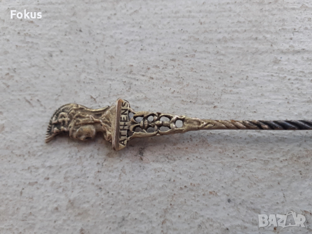 Стара колекционерска сребърна лъжичка Greece, снимка 2 - Антикварни и старинни предмети - 53408614