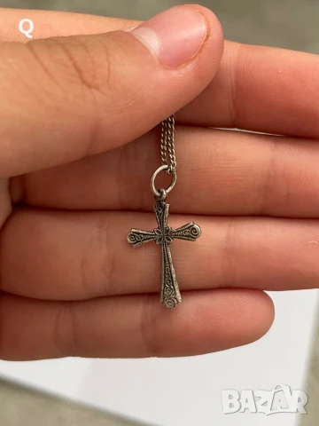 Сребърно синджирче с красиво кръстче, проба 925 (5)
