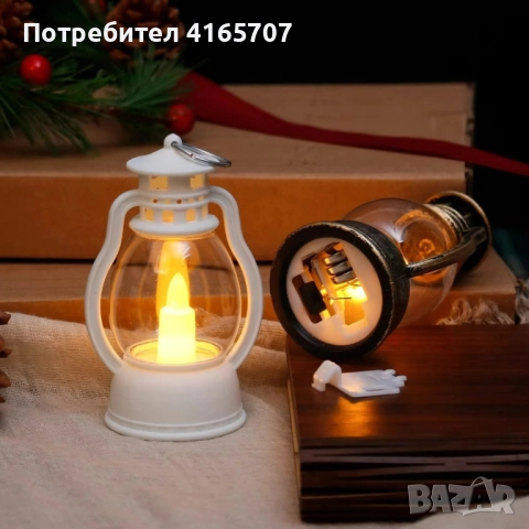 Мини ретро фенер – LED лампа-свещ с безопасна реалистична светлина, снимка 2 - Декорация за дома - 52841455