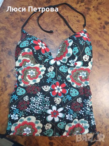 Бански шарен горнище потник с гол гръб, снимка 4 - Бански костюми - 40437778