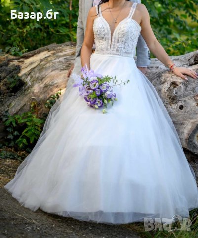 Булченска рокля с обръч и воал , снимка 2 - Рокли - 41936858