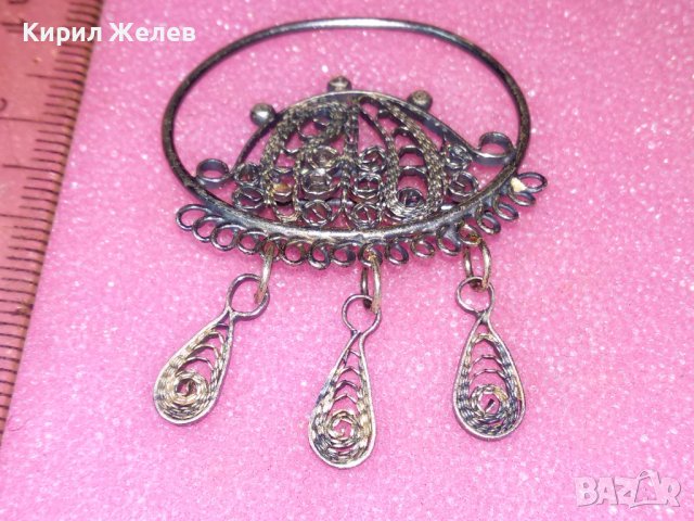 СТАРА ФИЛИГРАННА СРЕБЪНА БРОШКА СРЕБРО ВИСОКА ПРОБА РЕТРО БИЖУ РЪЧНА МАЙСТОРСКА ИЗРАБОТКА 42075, снимка 10 - Антикварни и старинни предмети - 44394422