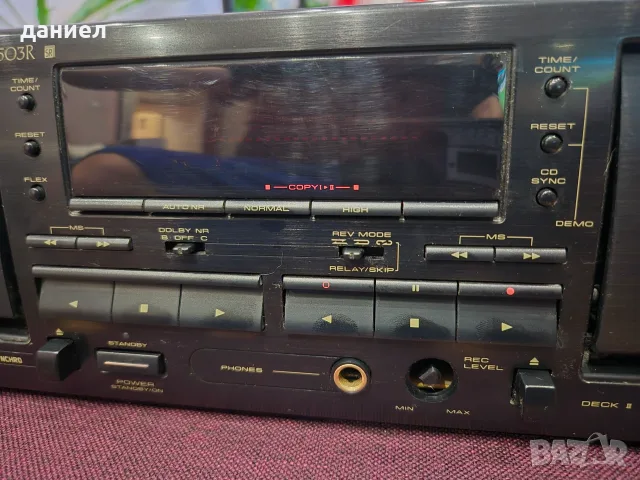 Японски двукасетен дек PIONEER CT-W503R от 1994 г. с добър външен вид и без надрасквания, снимка 4 - Декове - 56155374