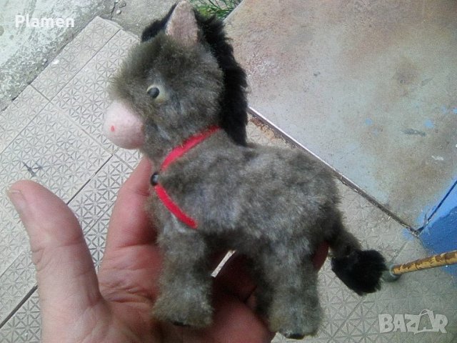 Старо механично магаренце - играчка с ключе произведено в България, снимка 1