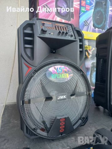 Голяма 15 ИНЧА Bluetooth тонколона с безжичен микрофон JMK-15 15“, снимка 1