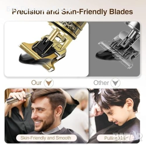 Нова Безжична машинка за мъже подстригване с титаниево T-острие USB-C, снимка 4 - Машинки за подстригване - 53017312