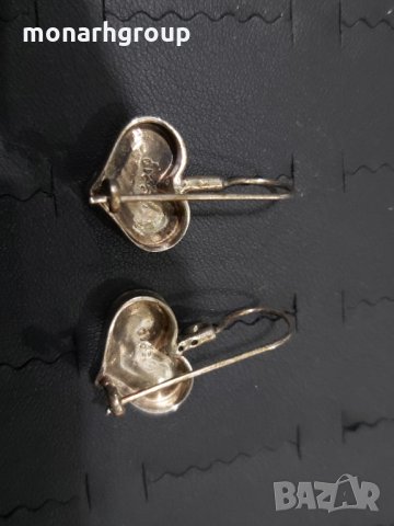 Сребърни обеци  Сърце, снимка 4 - Обеци - 33884150