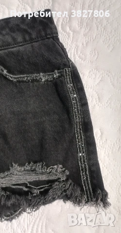 Черни къси дънки, снимка 3 - Къси панталони и бермуди - 50659232