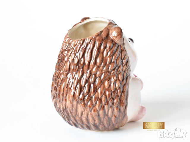 Керамична Саксия Таралеж със Сърце / Декоративна Кашпа за Растения / Подарък за Дете / Кашпа Ежко, снимка 10 - Декорация за дома - 52398832