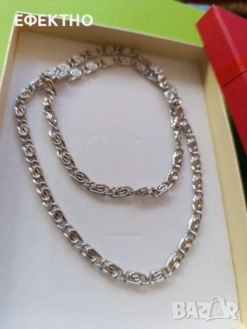 Чисто нов, масивен и дълъг сребърен ланец.В кутия , снимка 2 - Колиета, медальони, синджири - 50953092