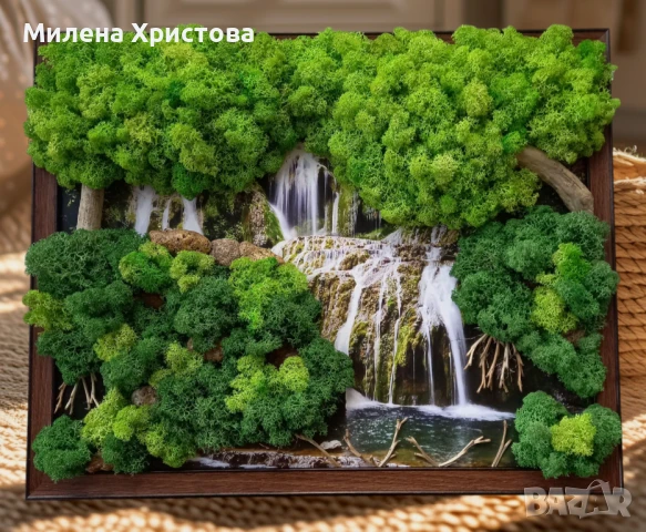 Картина със скандинавски мъх "Крушунски водопад"