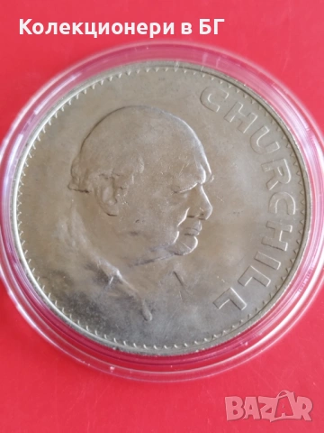 5 ШИЛИНГА 1965 ГОДИНА  "УИНСТЪН ЧЪРЧИЛ", снимка 2 - Нумизматика и бонистика - 53429129