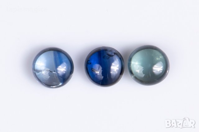 3 броя син сапфир 1.07ct кабошон нагряван #1