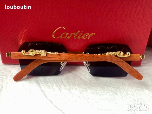 Cartier висок клас слънчеви очила Мъжки Дамски слънчеви с дървени дръжки, снимка 12 - Слънчеви и диоптрични очила - 41976052