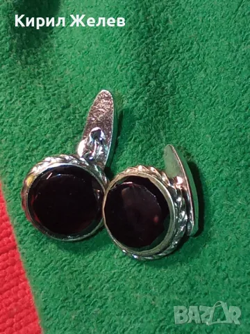 ЧИФТ СТАРИ ВИНТИЖ АРТ БУТОНЕЛИ КОПЧЕТА За РЪКАВЕЛИ с ШЛИФОВАН ЧЕРЕН ОНИКС 44356, снимка 9 - Антикварни и старинни предмети - 47023005