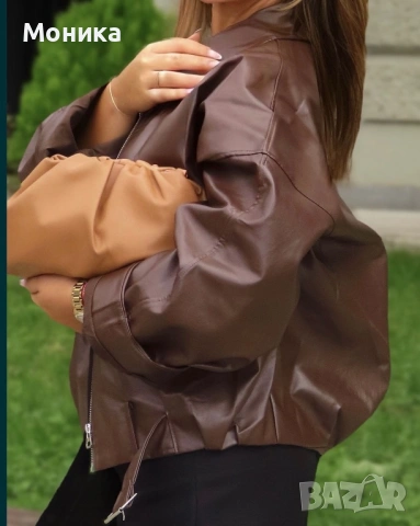 Кожено яке, снимка 2 - Якета - 52382542