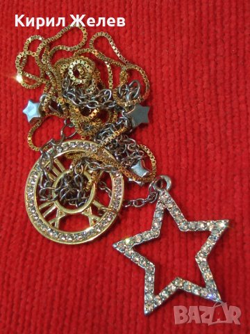 ДВА НЕЖНИ АРТ МЕДАЛЬОНА СРЕБРИСТ и с ПОЗЛАТА и ФАСЕТИРАНИ КРИСТАЛИ 31345, снимка 15 - Колиета, медальони, синджири - 38035093