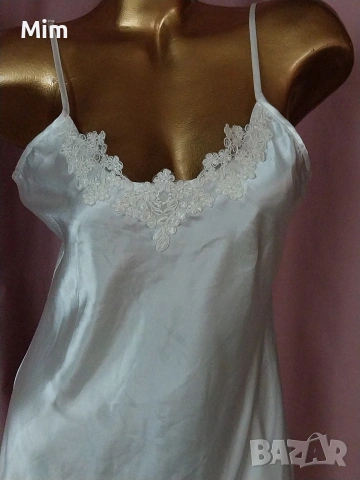 Бял сатенен халат, нощница и топ с шорти, снимка 10 - Нощници - 53472775