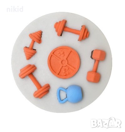 Малки Гири Гирички Тежести силиконов молд форма декорация и украса торта фондан шоколад, снимка 3 - Форми - 27134588