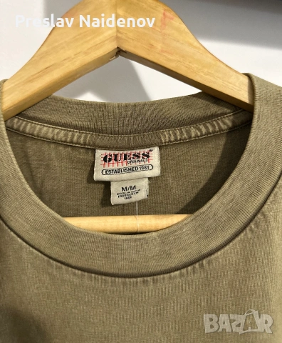Зелена тениска Guess Originals, снимка 3 - Тениски - 53486913
