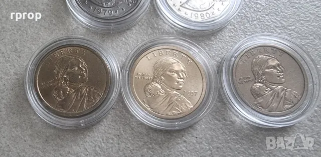 Оригинални монети. САЩ. Един Американски долар .  5 бройки. 5 различни долара., снимка 3 - Нумизматика и бонистика - 41928053