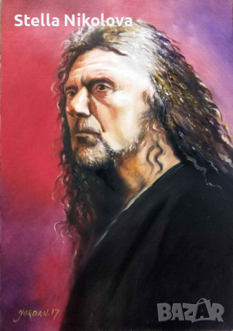 Портрет на Robert Plant,35/50, маслени бои,без рамка