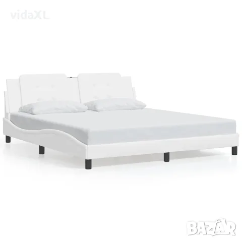 vidaXL Рамка за легло без матрак Zadar, бяла, 180x200 см, изкуствена кожа